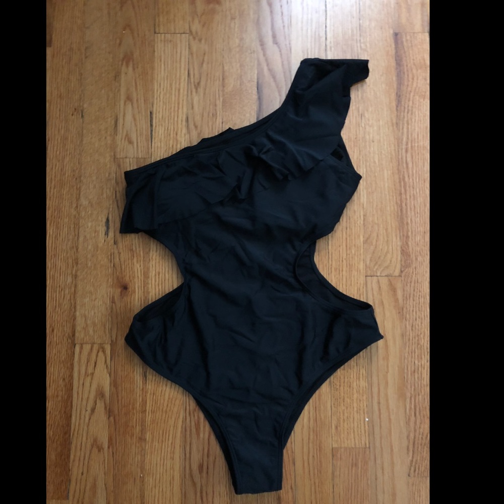 Brand New Black off-shoulder one piece (L)